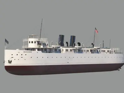 Steamship ferry SS Pere Marquette 3D model