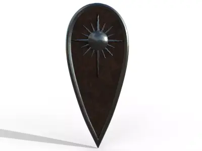shield shaped like a rain drop Low-poly 3D model