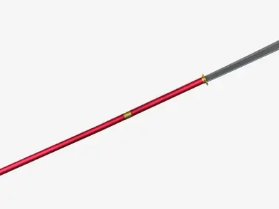 Japanese Spear Naginata 4 colors 3D model