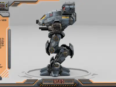 Lynx BattleMech Low-poly 3D model
