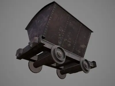 Mine cart Low-poly 3D model purchase