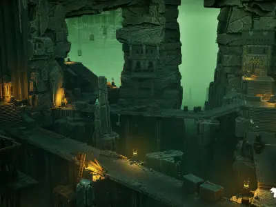 Dwarven Dungeon Environment  Low-poly 3D model