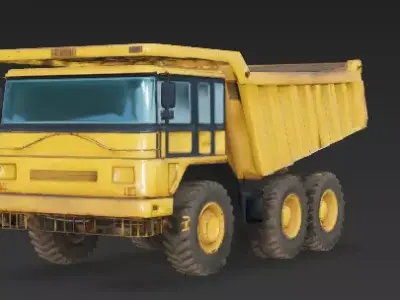 Heavy-Duty Yellow Construction Dump Truck 3D Model Low-poly 3D model