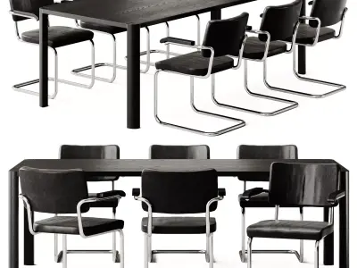 Thonet Dinig Table 1140 and Cantilever Chair 3D model