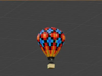 Realistic 3D Hot Air Balloon Model Games and Visualizations Free low-poly 3D model