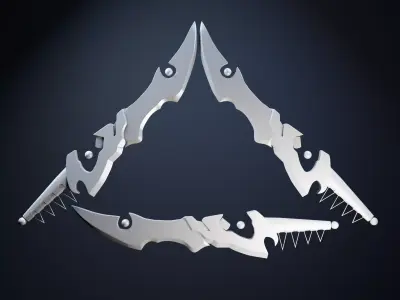 Fantasy Dagger Low Poly High Poly Free low-poly 3D model