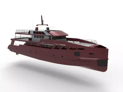 red yacht 3D model