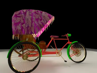Chinese rick shaw 3D model