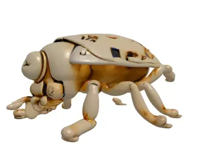 Golden Steampunk Mechanical Beetle Automaton 3D model