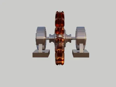 Pelton wheel turbine HD HIGH POLY 3D model