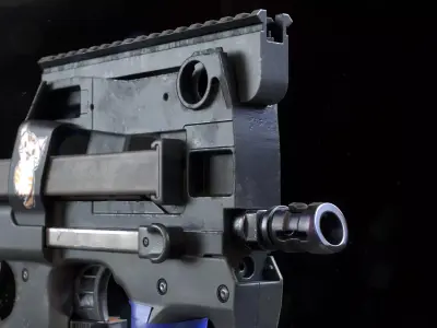 P90 - Assault Rifle Low-poly 3D model