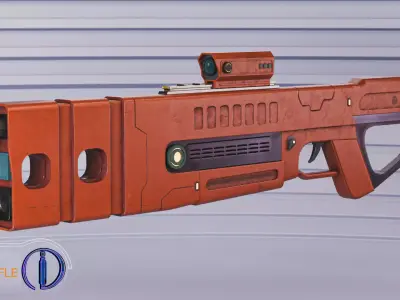 Sci-Fi rifle Low-poly 3D model purchase
