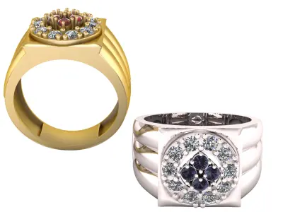 ANTIQUE RUBY WEDDING RING 3D PRINTABLE MODEL 3D print model