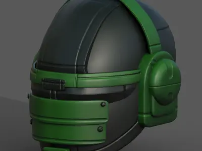 Helmet scifi fantasy futuristic military Scifi low  Low-poly 3D model