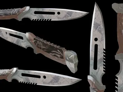 PBR Knife Pack 01 Low-poly 3D model