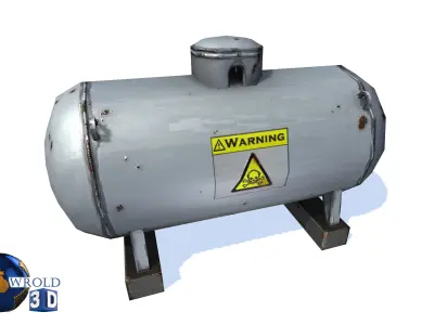 Gas Tank Lowpoly 3d model Low-poly 3D model