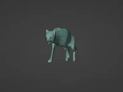 Cheetah Animated Rigged Low Poly Low-poly 3D model