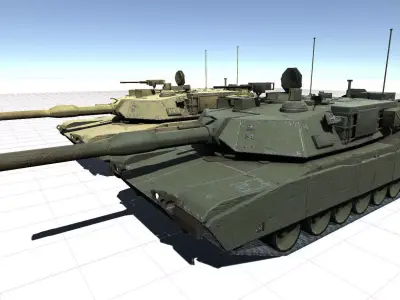 Abrams Tank Low-poly 3D model