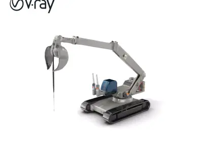 Industrial Extraction Arm Telescopic Arm model pack Low-poly 3D model