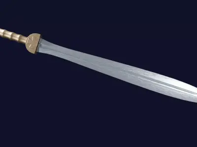 Xyphos sword with Gladius handle Low-poly 3D model