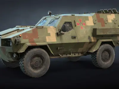 Dozor-B Ukrainian APC Low-poly 3D model
