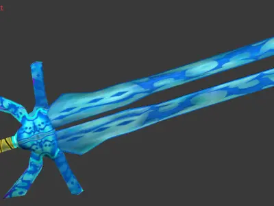 Blue Cartoon Sword 3D model