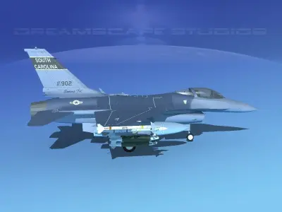 Gen Dyn F-16A Falcon V14 USAF 3D model