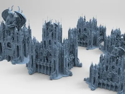 Ancient temple Stone temple Kit bash 1  3D model