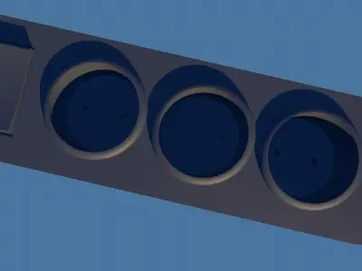  3D triple socket and plug Low-poly 3D model