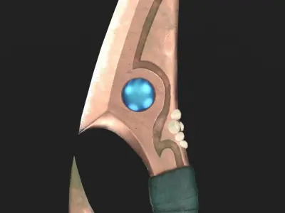 Water tribe knife Low-poly 3D model