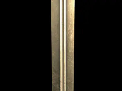 Dwarven golden greatsword Low-poly 3D model