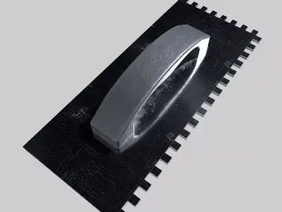 Notched Trowel 10 mm Low-poly 3D model