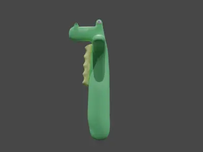 Dino-mite Delight Cartoon 3D Model Roaring with Charm Low-poly 3D model