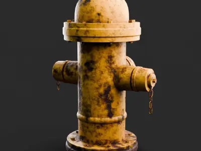 Rusty Fire Hydrant - Baked Textures 3D model