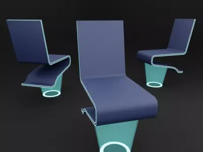 chair futuristic with glowing seat Free low-poly 3D model