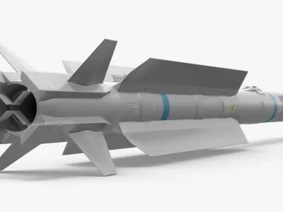 IRIS T AIM 2000 Air to Air Missile Light Gray 3D model