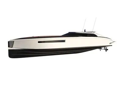 Open Deck Motor Yacht Design 24m 3D model