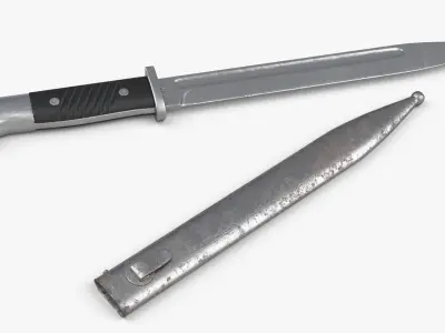 Karabiner k98 bayonet Low-poly 3D model