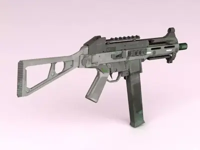 Submachine Gun Low-poly 3D model shop