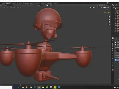 3D Alien Robot Modal Low-poly 3D model