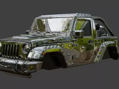 Jeep upper body part 3D model PBR