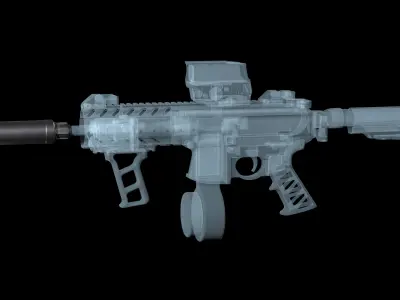 SIG SAUER SRD9 9mm Suppressor Low-poly 3D model