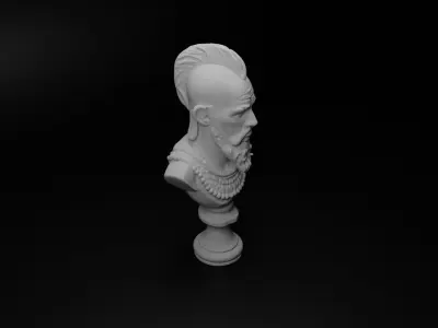 Zulu Warrior Bust Chess 3D print model get