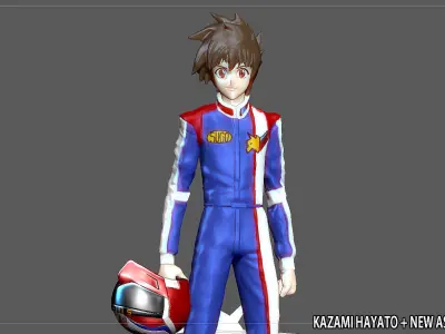 KAZAMI HAYATO ASURADA CYBER FORMULA STATUE DIORAMA RACE ANIME 3D print model purchase