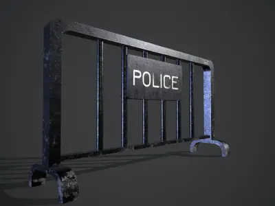 Police Barricade Low-poly 3D model