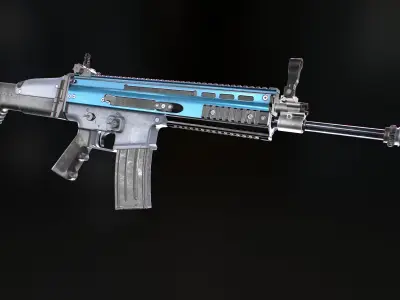 SCAR FN Automatic Rifle AAA FPS Low-poly 3D model