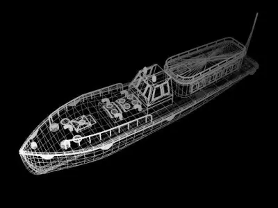 Japanese Navy 11 meters launch 3D model
