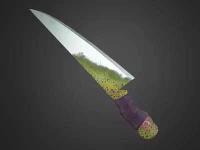 Alien Parasite Knife Low-poly 3D model