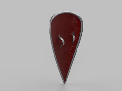 Shield fleur de lis on Low-poly 3D model