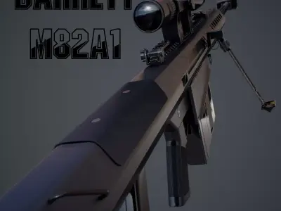 Barrett M82A1 Low-poly 3D model purchase